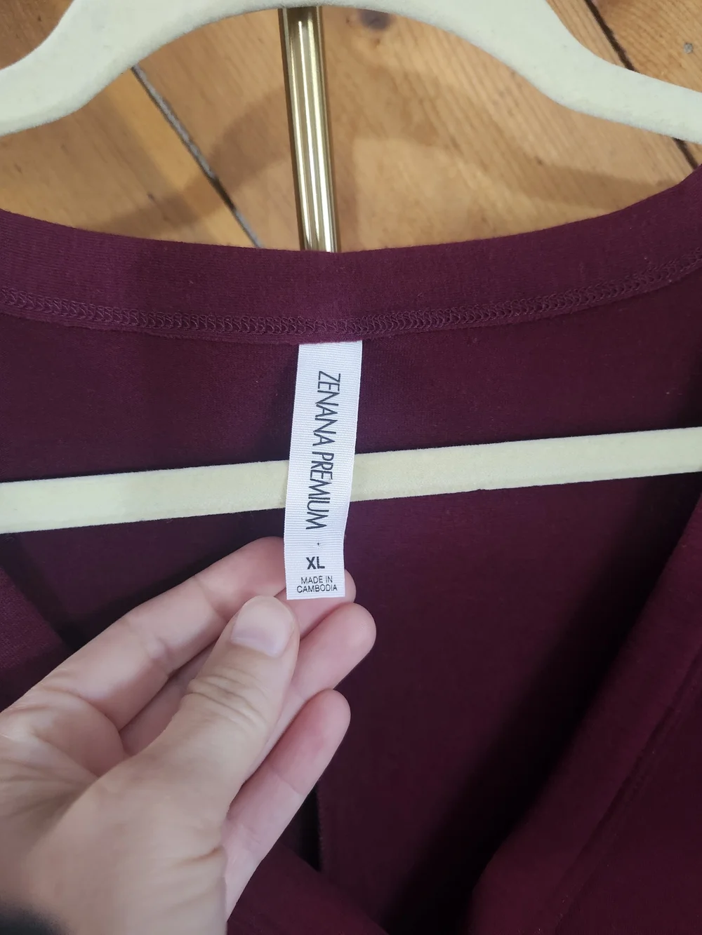 Zenana Premium Burgundy Tie Front Button Henley Top XL | Soft Casual Blouse